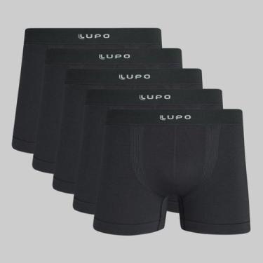 Imagem de Kit 5 Cuecas Lupo Boxer Micromodal Sem Costura 00661, Grafite, G