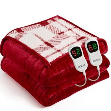 Imagem de Cobertor elétrico aquecido - Cobertor elétrico 213 x 228 cm para cama - Cobertor aquecido com 5 níveis de aquecimento e desligamento automático de 4 horas para sofá e escritório em casa - Cobertor de