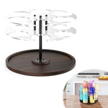 Imagem de STNRST-IN Organizador de garrafa de água para Stanley 1,134 g/850 g/567 g, organizador de copos Stanley giratório 360°, organizador de copo de madeira, suporte de copo Stanley fácil de instalar para