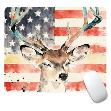 Imagem de CANFLASHION Mouse pad quadrado, mousepad pequeno personalizado com designs, base de borracha antiderrapante para jogos para computadores, laptop, escritório, 240 mm x 200 mm x 3 mm, bandeira americana