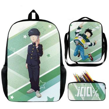 Imagem de Mochila escolar, 3 unidades/lote Mobs Psychos 100 Anime