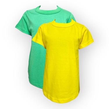Imagem de KIT 2 CAMISETAS INFANTIL MANGA CURTA ALGODAO LISA BASICA 2 - 8-Masculino