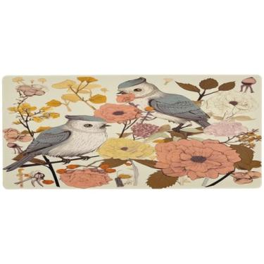 Imagem de Wassud Cute Birds Mouse Pad Organizador de mesa para jogos, teclado de computador, tapete de mouse, material de escritório, 89,9 cm x 39,9 cm