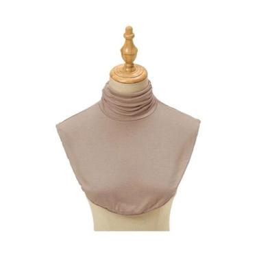 Imagem de Gola Falsa De Modal Preta Para Mulheres, Alta, Macia, Elástica, Jersey