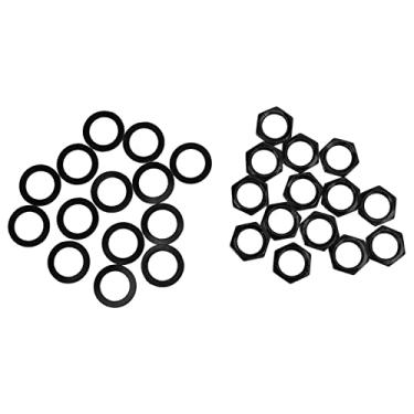 Imagem de Generic Kit de Arruela de Porca de Guitarra Fixadores Duráveis ​​para Baixo Elétrico M9 Rosca Fêmea, 14 Porcas 14 Arruelas para Fácil Instalação, para Conexão de Soquete Jack, Materiais de Metal