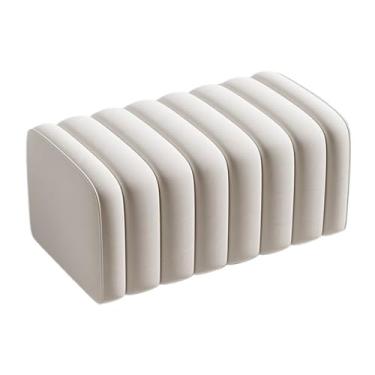 Imagem de Armários para sapatos com prateleiras para sapatos Banco de entrada para casa, banco simples para roupas, sala estar, sofá, cor sólida, cabeceira retangular(Branco,60cm)