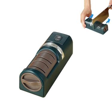 Imagem de KUIDAMOS Afiador de Faca Elétrico Portátil Usb Recarregável Eficiente Grosso Rebolo Fino para Chef Cozinha Casa Acampamento Uso Base Antiderrapante (Verde)