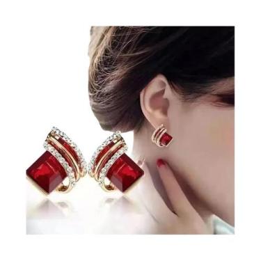 Imagem de Brincos De Pedra Preta Em Forma De Quadrado Para Mulheres, Joias De De