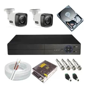 Imagem de Kit Cftv 2 Câmeras Infra Gravador Dvr Com Acesso Internet
