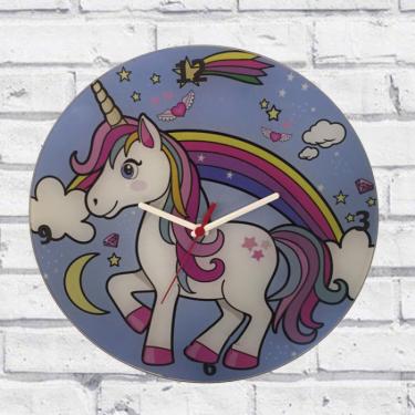 Imagem de Relógio Parede Sala Decorativo Personalizado Unicórneo 30X30