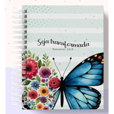 Imagem de Caderno A5 capa dura com versículos coleção Palavras de Esperança, caderneta para anotações, caderno de anotações pautado ou sem pauta para estudo, organização e uso diário (SEJA TRANSFORMADA,150 PÁGINAS)