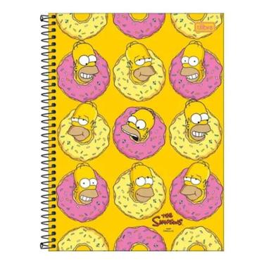 Imagem de Caderno Espiral Universitário Simpsons Donuts Homer 16 Matérias - Tilibra