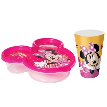 Imagem de Kit Copo E Pote Multiuso Infantil Minnie Mouse Disney 300ml - Tuut