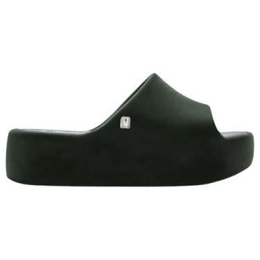 Imagem de Sandália Melissa Free Platform Slide Velvet Verde Flocado, Verde, 37