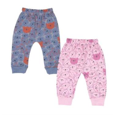 Imagem de Calça Mijão infantil estampa ursos - Yuk's , Rosa boneca, M