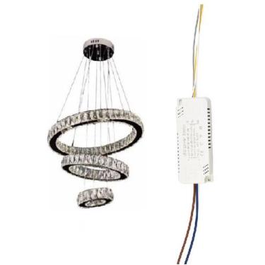 Imagem de Driver Para Lustre Com Anéis 3 Cores De Led Fonte 8-24w - Lagos Import