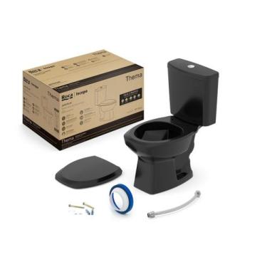 Imagem de Kit de Bacia com Caixa Assento PP com Queda Amortecida e Complementos 