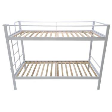 Imagem de Conjunto para Quarto 1 Beliche e 1 Escrivaninha 135x75cm Branco - Comp