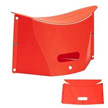 Imagem de koofull Banqueta dobrável portátil para acampamento, caminhada, cadeira leve dobrável dobrável para viagem e reunião, churrasco, mochila de metrô, ao ar livre, penico ultraleve mini (vermelho)