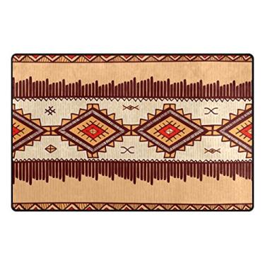 Imagem de ALAZA Tapete de área vintage étnico tribal listrado, 9,5 x 1,7 m, sala de estar, quarto, cozinha, tapete impresso, leve e decorativo