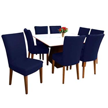 Imagem de Capa Para Cadeira Malha Lavável Com Kits de 4, 6 e 8 Unidades (4, Azul)