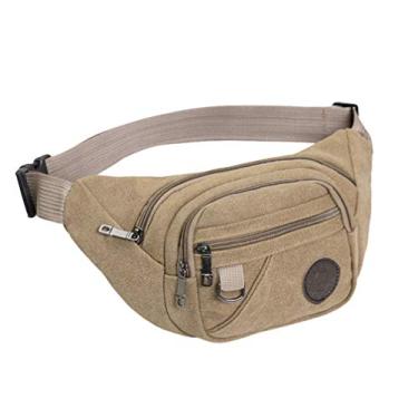 Imagem de Bolsa De Cintura Com Zíper Bolsa De Cintura Caqui Definir Homem e Mulher Moda
