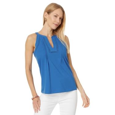 Imagem de Lilly Pulitzer Blusa feminina de malha Issac, Azul Barton, G