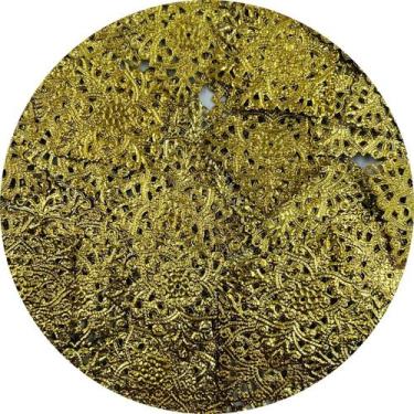Imagem de Colagem Filigrana Quadrado Dourado 31mm Metálico 5pçs 11g - Macall