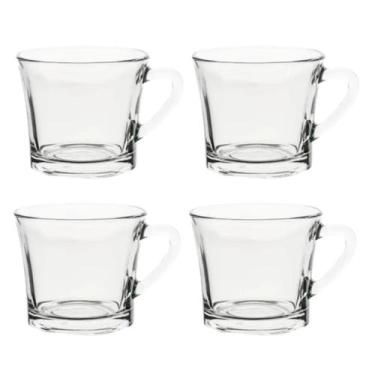 Imagem de 4 Xícaras De Chá 165ml Vidro Praticasa Transparente, XÍCARAS