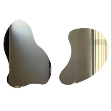 Imagem de Kit 2 Espelho Orgânico Decor Lapidado 70x60 Grande Moderno - V.A Decor