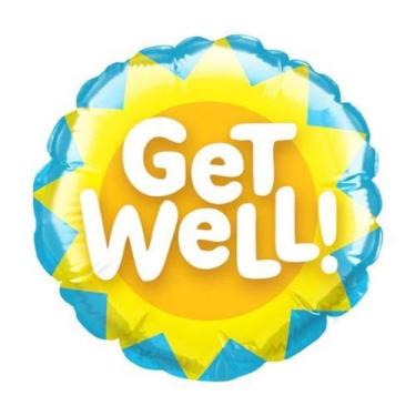 Imagem de Balão de Festa Microfoil 4" 10cm - Redondo Get Well! Sol - 1 unidade -