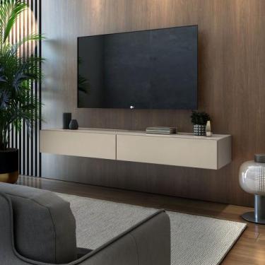 Imagem de rack suspensa com 2 gavetas espaçosas para quarto puxadores moderno de