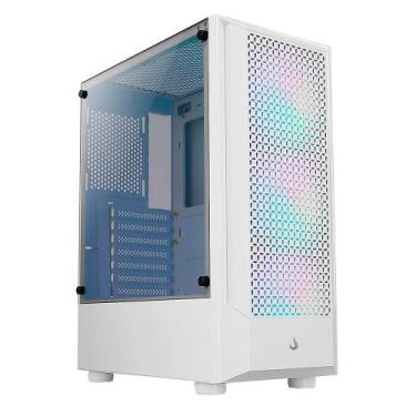 Imagem de Gabinete Gamer Rise Mode Wave White, Mid Tower, Lateral em Vidro Fumê,