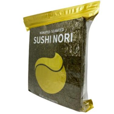 Imagem de Alga Marinha Nori Tradicional Sushi Temaki Crocante 50 Folhas - Yumart