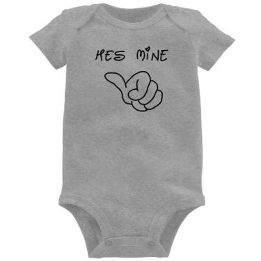 Imagem de Body Bebê He's Mine - Foca na Moda, Cinza, G