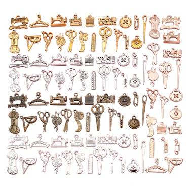 Imagem de Topflier Amuletos de série de máquinas de costura de estilo misto para joias DIY, pulseira, colar, brinco, chaveiro, acessório de artesanato, Small, Zinco, Sem Pedra Preciosa