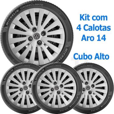 Imagem de 4X Calota Vw Gol Voyage Saveiro Até 2012 Cubo Alto 117Ca