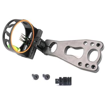 Imagem de Bravary Mira de arco para tiro com arco ajustável de 5 pinos de fibra óptica verdadeira 4 montagem com luz de reostato para arco composto