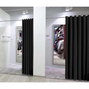 Imagem de Cortina Provador Roupas 3,00X2,00 Preto 100% Privacidade - Lm Detona