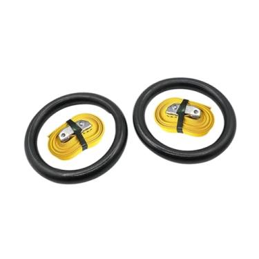 Imagem de Colaxi Argolas de ginástica para adultos com alças ajustáveis, anéis de treinamento de força e fitness para escritório, Amarelo