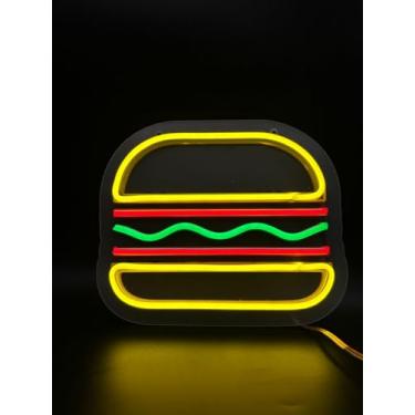 Imagem de Placa Luminosa de Hamburguer-Hamburgueria, restaurantes