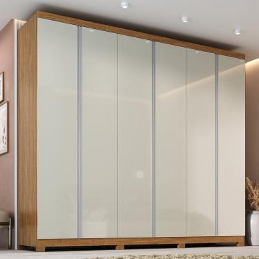 Imagem de Guarda-roupa Casal 6 Portas Monte Carlo Cinamomo / Off White