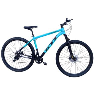 Imagem de Bicicleta Aro 29 GTI Roma 21V MTB Index Disco Mecânico Suspensão 80mm Unissex (Azul/Preto, 15)