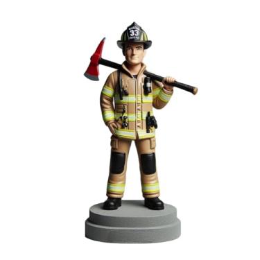 Imagem de Bobblehead feito à mão de bombeiro personalizado a partir do seu machado fotográfico - pose de transporte Vibe decoração de casa estatueta presente para bombeiro pai memorial lembrança
