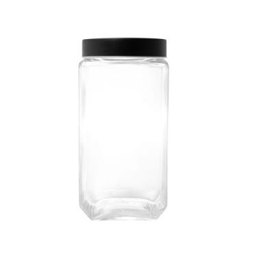 Imagem de Pote de vidro com tampa de metal e acrilico gran gastro preta 2,2l - L