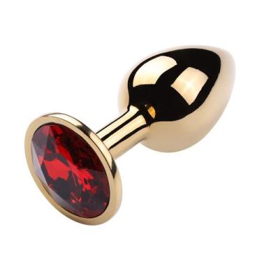 Imagem de Plug Anal "P" Dourado com Pedra Brilhante - 9 Cores - Sexy Import, Ver