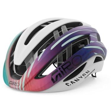Imagem de Giro Capacete de bicicleta de estrada adulto esférico Aries - Branco fosco Carvão Rush, Pequeno (51-55 cm)