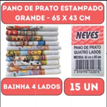 Imagem de Pano De Prato Bainha Quatro Lados Estampado Grande - 43 X 65 Cm- Kit C