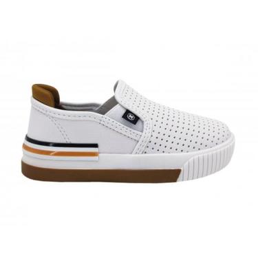 Imagem de Tênis Baby Molekinho Slip On Menino 2615.100, Branco, Marrom, 21