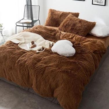 Imagem de Jogo Cama Casal Super King 6 Peças  Edredom Pelúcia Caramelo - Casa Da